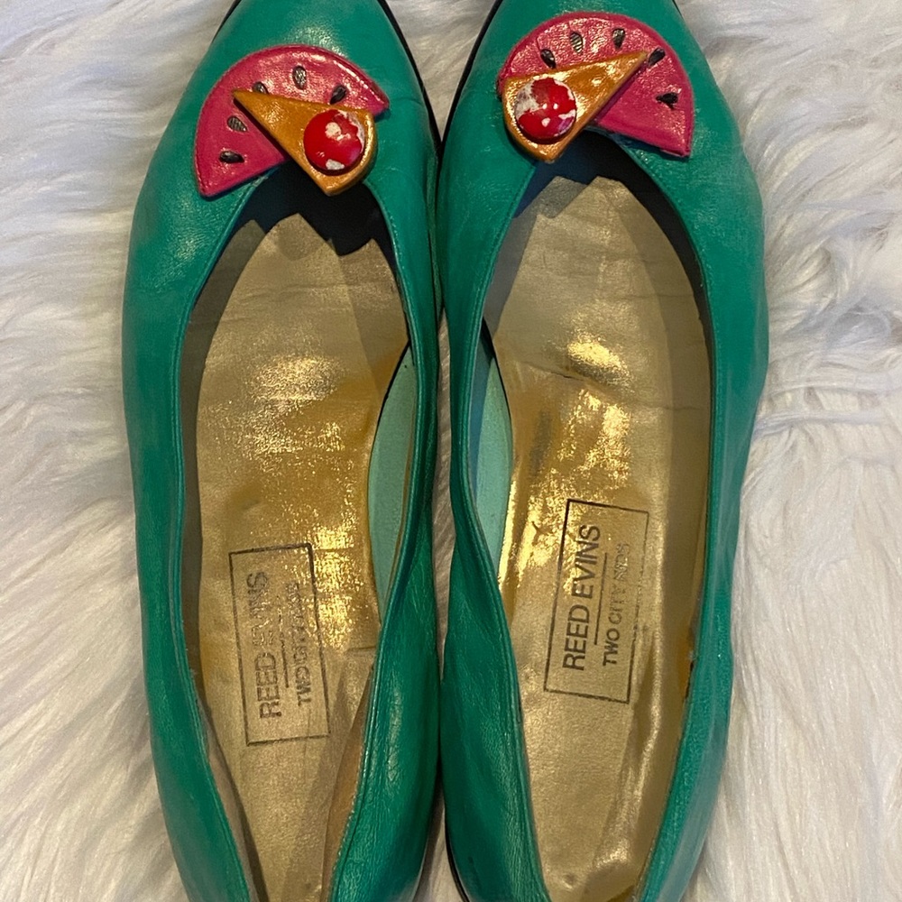 TWO CITY KIDS green watermelon flat shoes 8.5 M - Picture 3 of 12